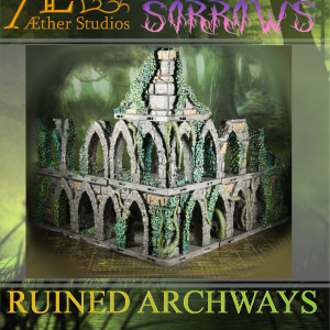 Ruined arches cover no text