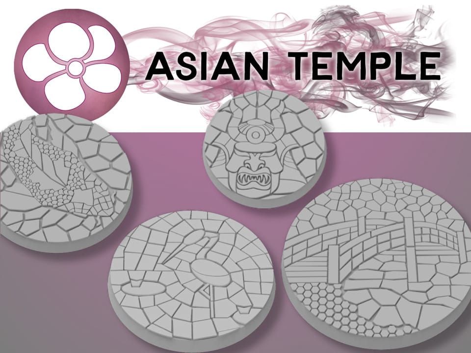 Set of 23 Asian temple bases