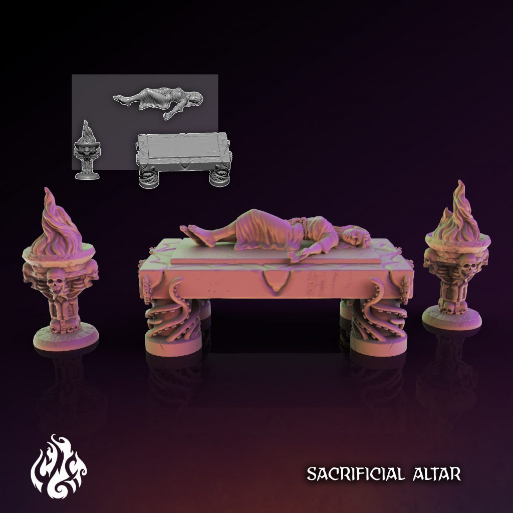 Altar sacrifice ritual RPG miniature  3D Printed 28mm Scatter Terrain Tabletop Fantasy Scenery Gaming D&D props pathfinder warhammer