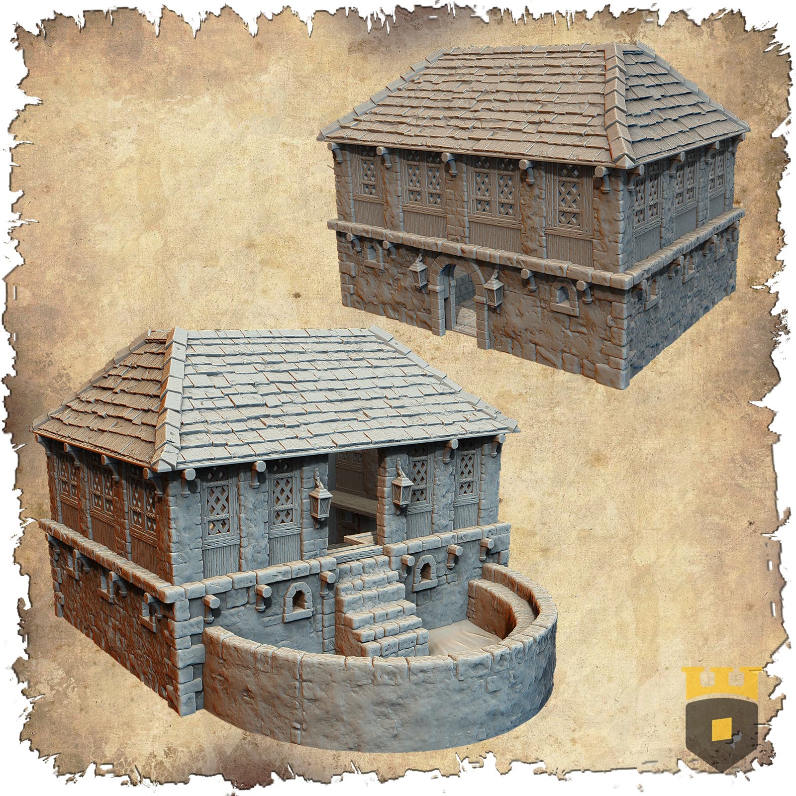 D&D Pathfinder, 3D Printed Tabletop Miniatures and Props Leichheim 32mm Bath House DnD Dungeons and Dragons
