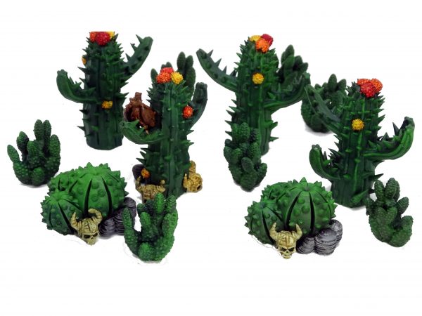 Desert cactus resin miniatures from Mystic Pigeon Gaming