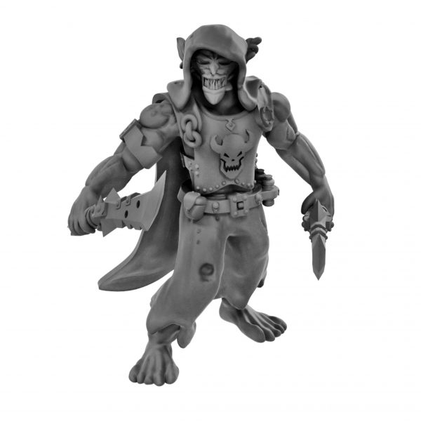 dnd Goblin warrior dual wielding daggers (resin miniature from Mystic Pigeon Gaming)