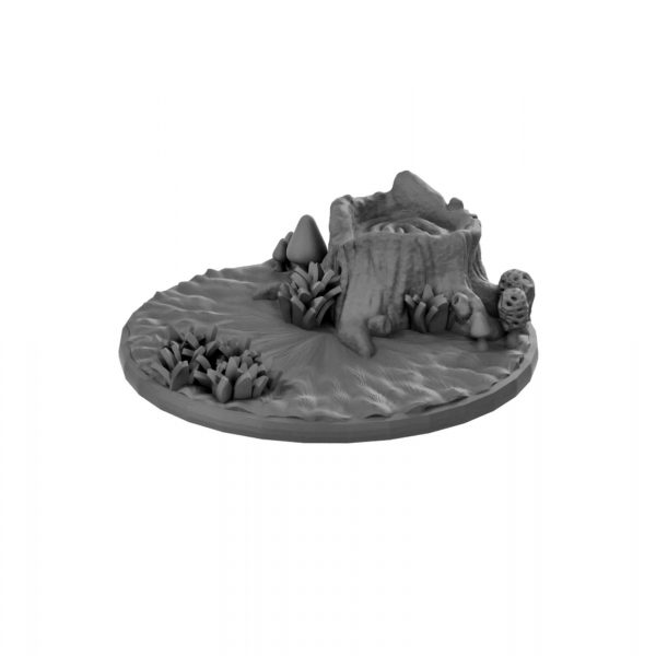 Tree stump base for miniatures form Mystic PIgeon Gaming