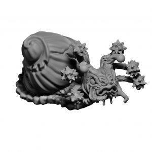 Flail snail miniature from Mystic Pigeon Gaming