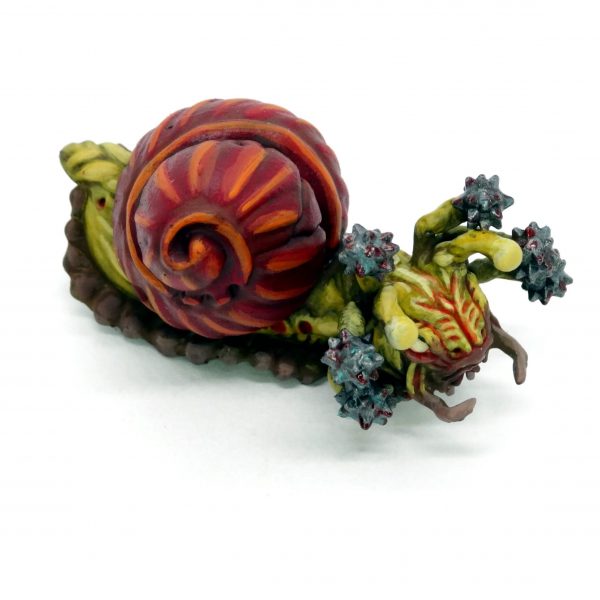 Painted flail snail resin miniature from Mystic Pigeon Gaming