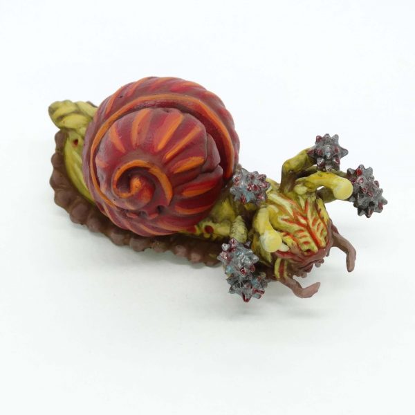 Painted flail snail resin miniature from Mystic Pigeon Gaming