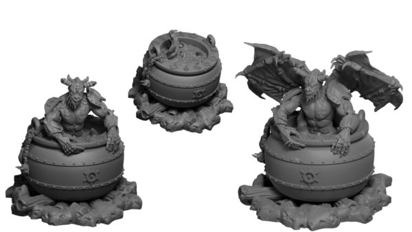 Witches cauldrons with demonic summons from Mystic Pigeon Gaming