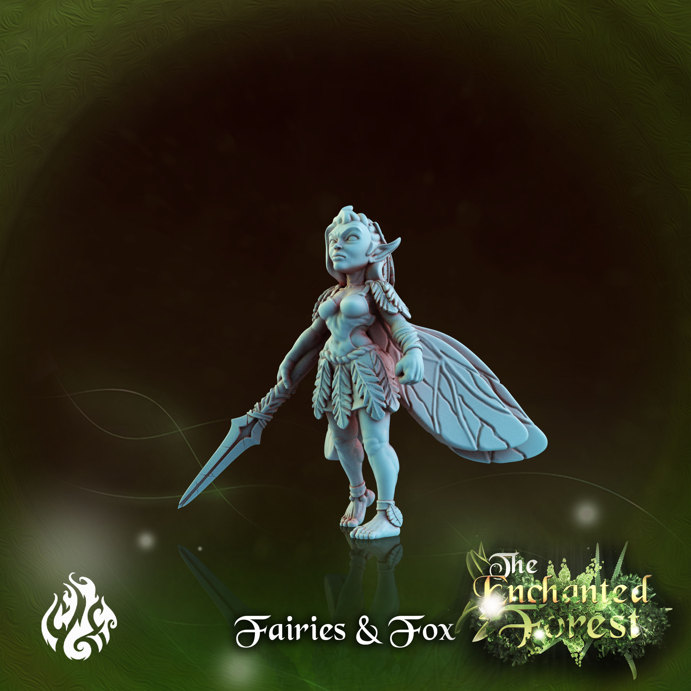 Cripple God Foundry Forest Creature Fairies & Fox Fox Miniature Fairy Miniature