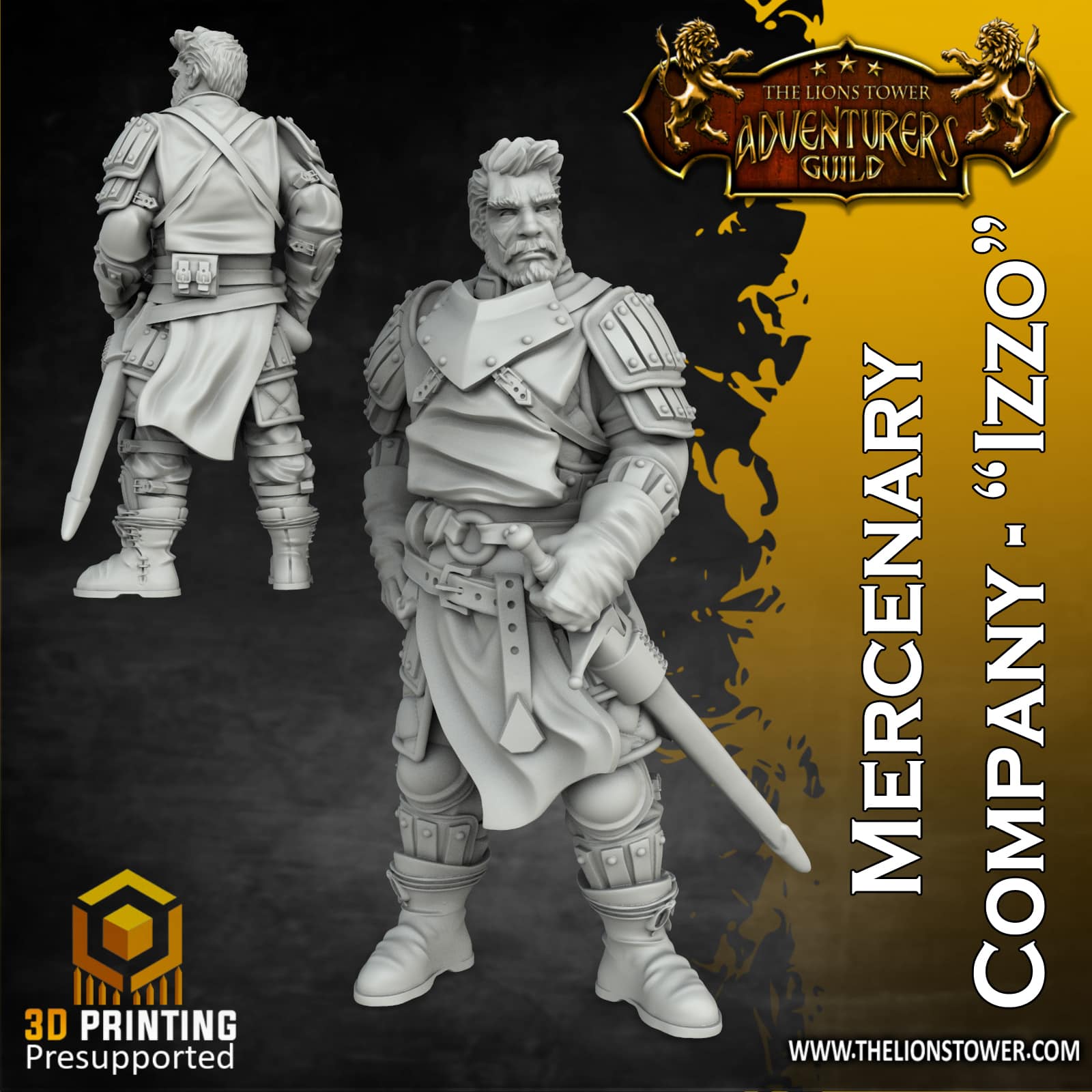 Mercenary Company - Izzo (32mm scale, Pre-supported miniature ...