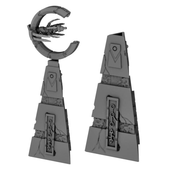 Sci Fi Space Necromancers Pillars and orbital defence cannon