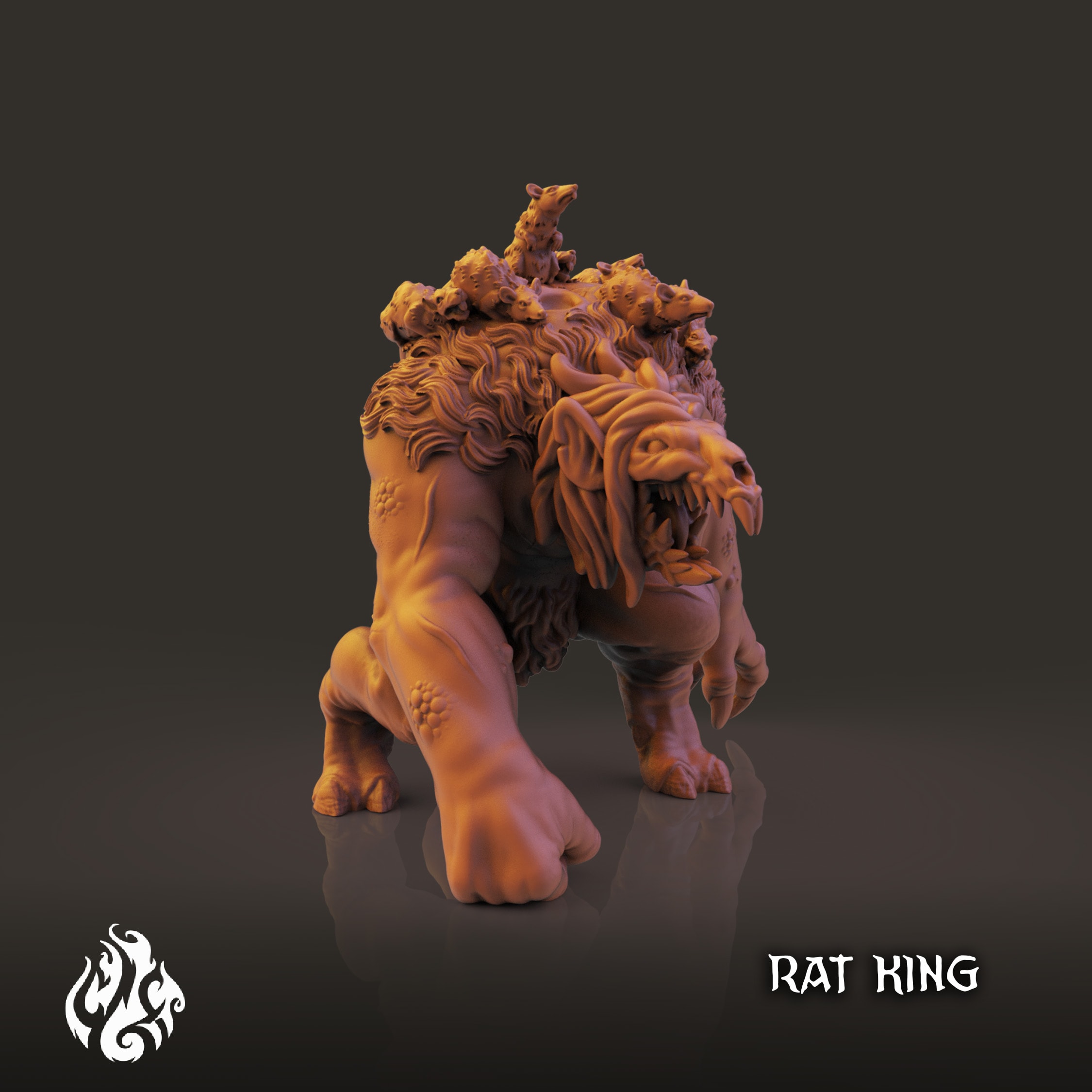 mad rat king with an emerald eye yiealding a golden  - prompthunt