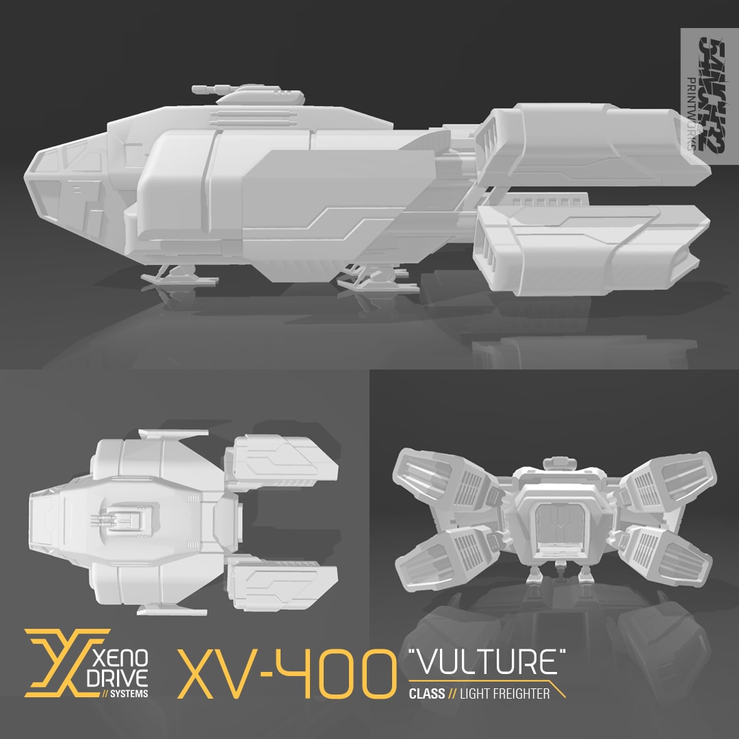 XV-400 // Freighter Starship Kit [STL | MiniHoarder
