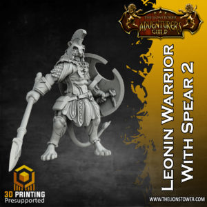 Leonin Warrior with Spear 2 D