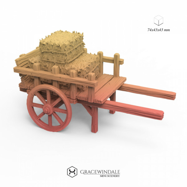 Cart with hay by Gracewindale